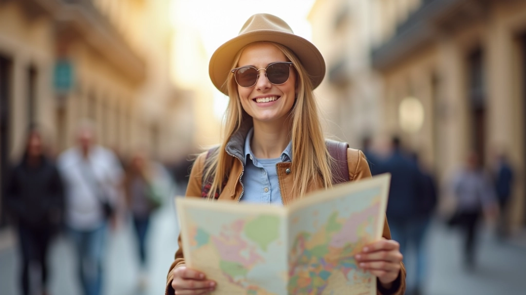 Toerist raadplegt een kaart in een straat, zoekt richtingen, lokale gids helpt met aanwijzingen